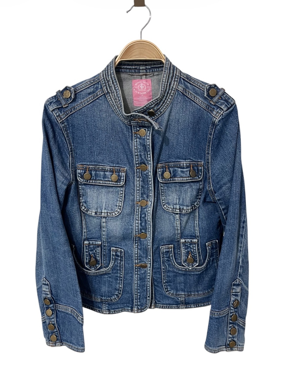 Monte Carlo Blue Denim Jacket Cotton Casual Utility Style Size: Medium - Picture 3 of 8